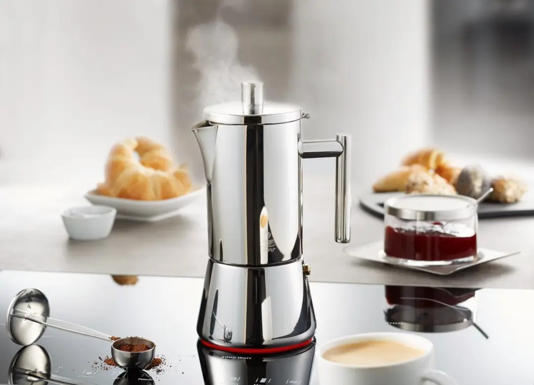 GEFU Nando Espressomaker 4 Koppen - Inductie - Zilver