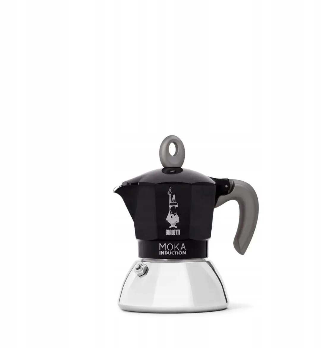 Bialetti Moka Inductie Koffiezetapparaat 100ml - 2 Kopjes - Zwart/Grijs