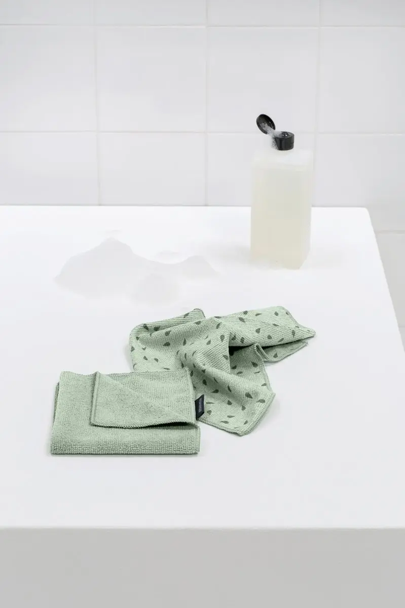 Brabantia SinkSide Microvezel Schoonmaakdoekjes 30x30cm - 2 Stuks Jade Green