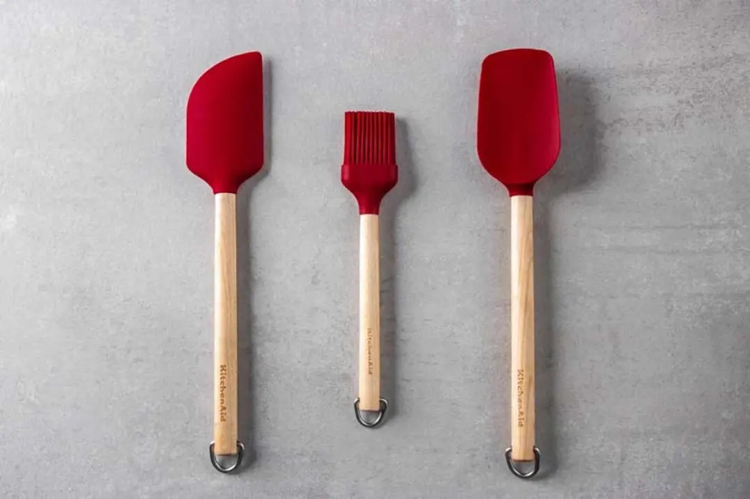 KitchenAid Bakset 3-delig - Siliconen - Rood