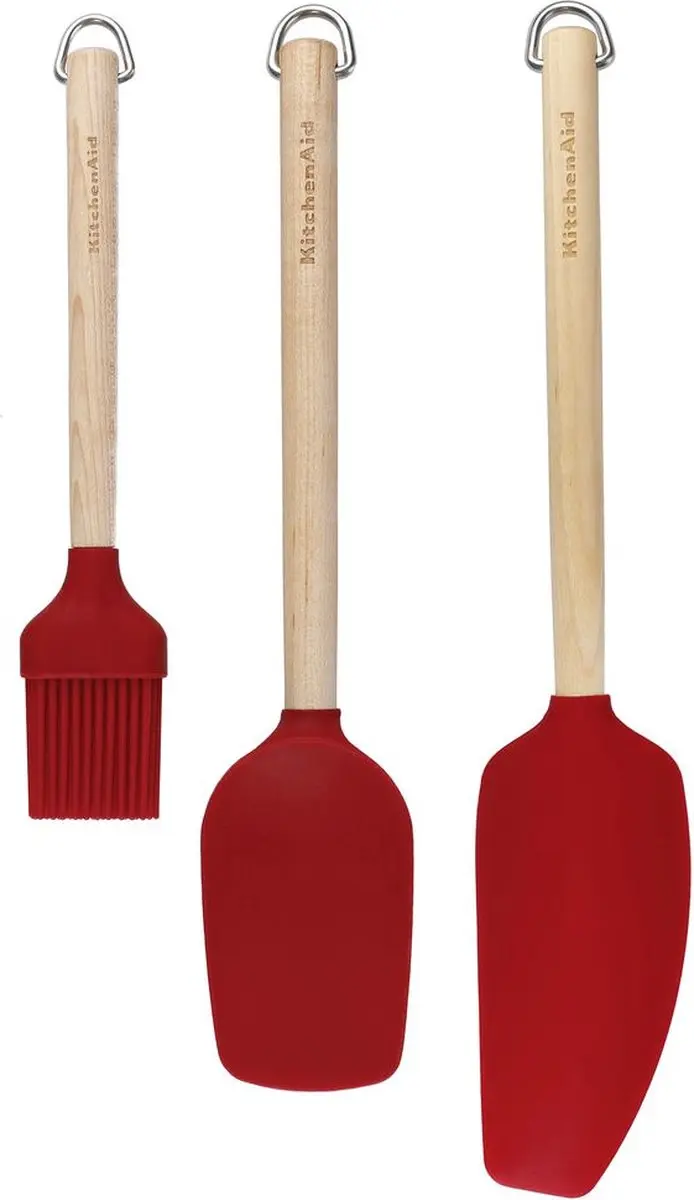KitchenAid Bakset 3-delig - Siliconen - Rood
