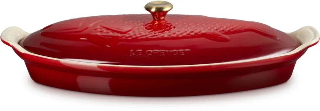 Le Creuset Heritage Ovenschaal Vis Kersenrood 34cm