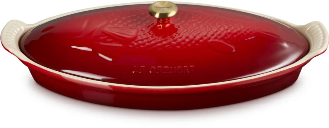 Le Creuset Heritage Ovenschaal Vis Kersenrood 34cm