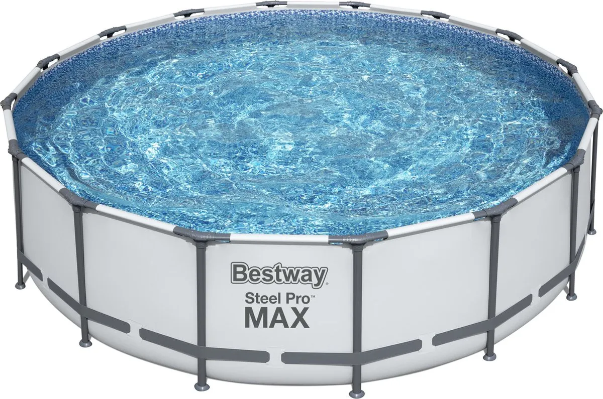 Bestway Steel Pro Max Set 5612Z Opzetzwembad - Ø488cm x 122cm - Grijs
