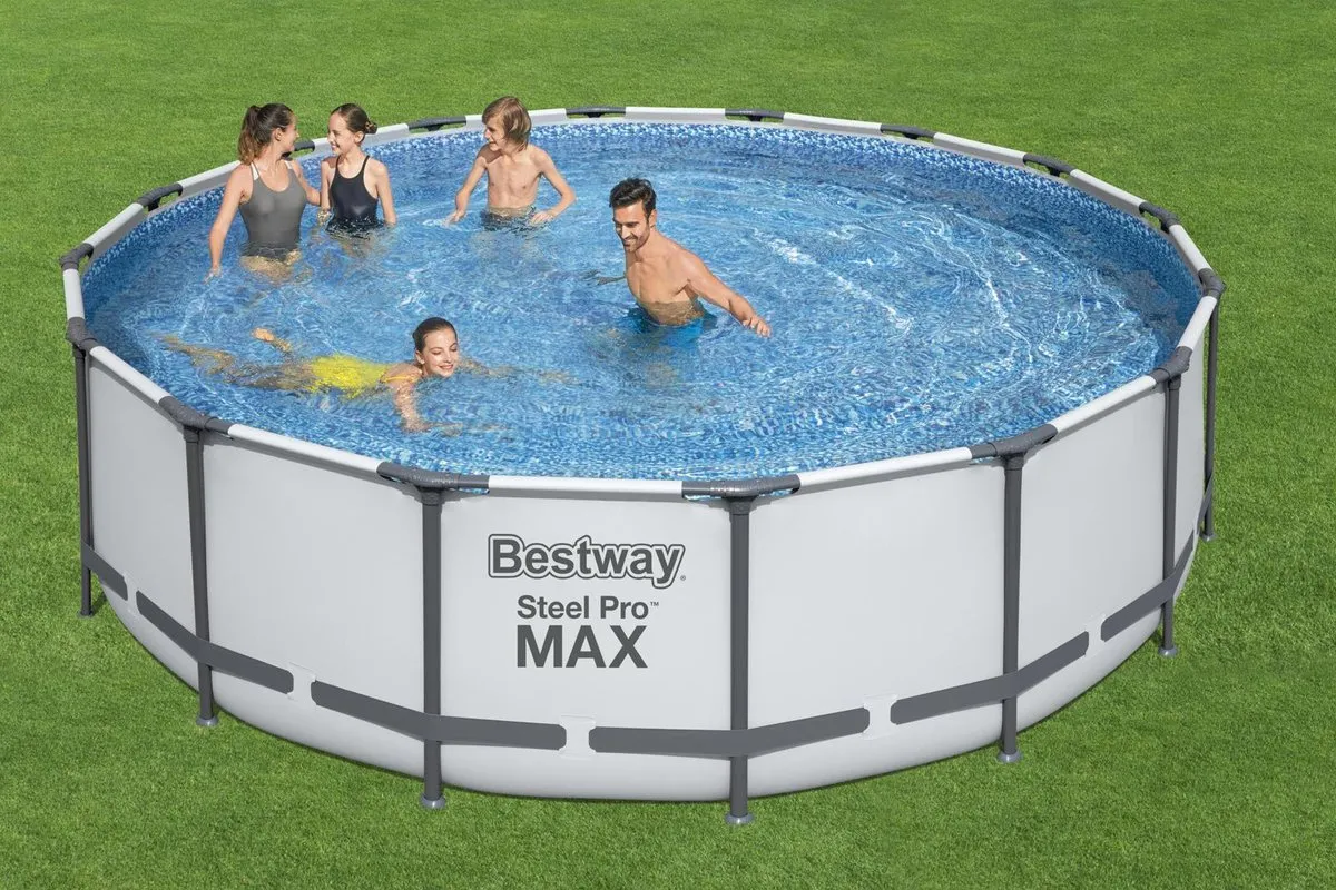 Bestway Steel Pro Max Set 5612Z Opzetzwembad - Ø488cm x 122cm - Grijs