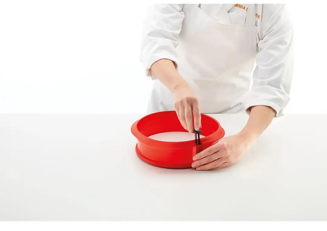 Lékué Springvorm Rond Keramisch Bord 23cm - Rood