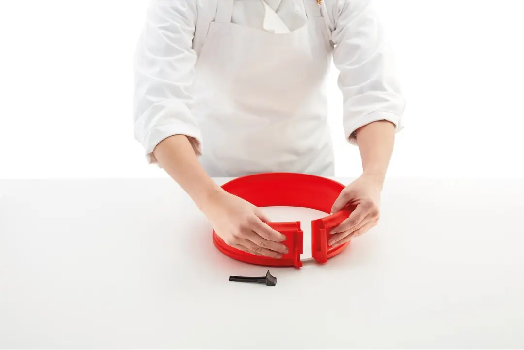 Lékué Springvorm Rond Keramisch Bord 23cm - Rood