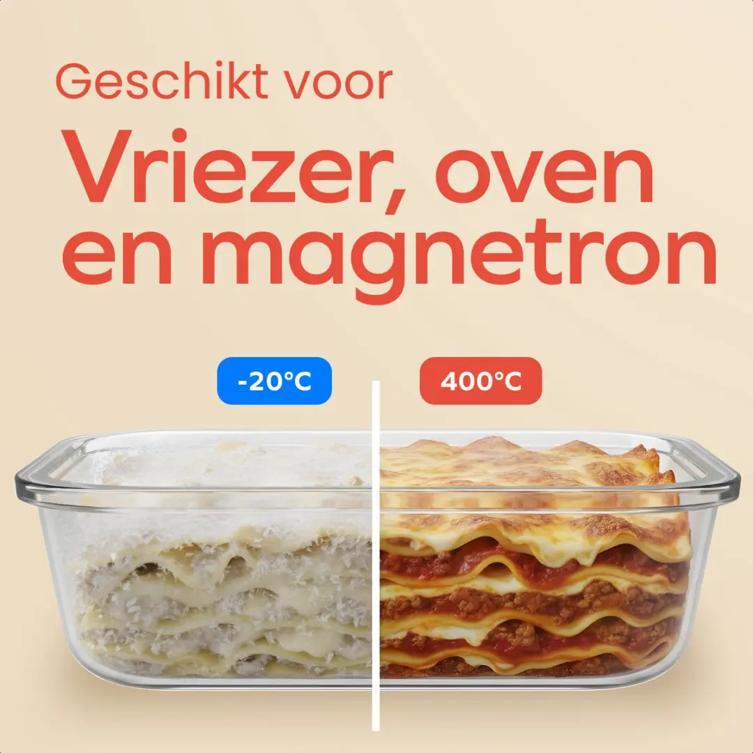 KitchenBrothers Meal Prep Bakjes Set KB1004194 - 5x 1L Glas