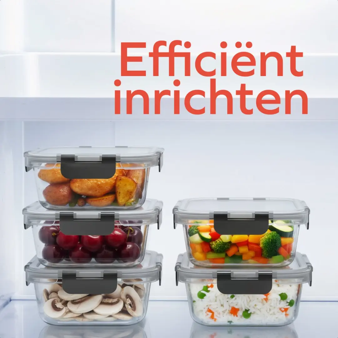 KitchenBrothers Meal Prep Bakjes Set KB1004194 - 5x 1L Glas