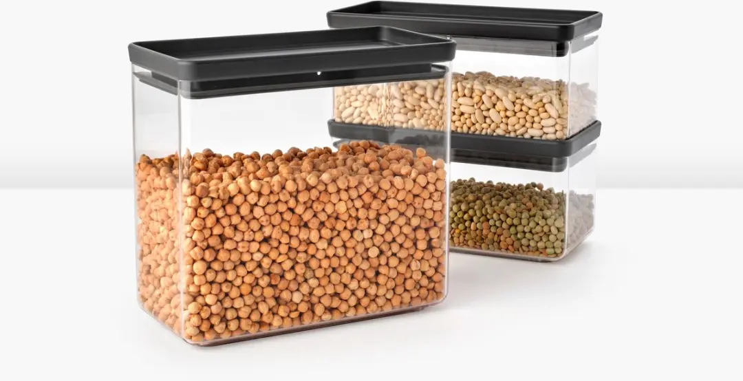 Brabantia Tasty+ Voorraadbussen 6,5L - 6 Stuks - Dark Grey
