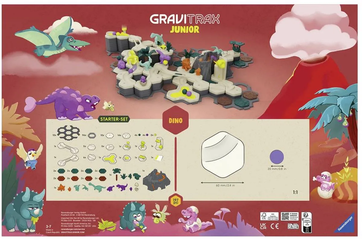 Ravensburger GraviTrax Junior XXL Dino Starter-Set - 197 Delen - Meerkleurig - afbeelding 6 van 6
