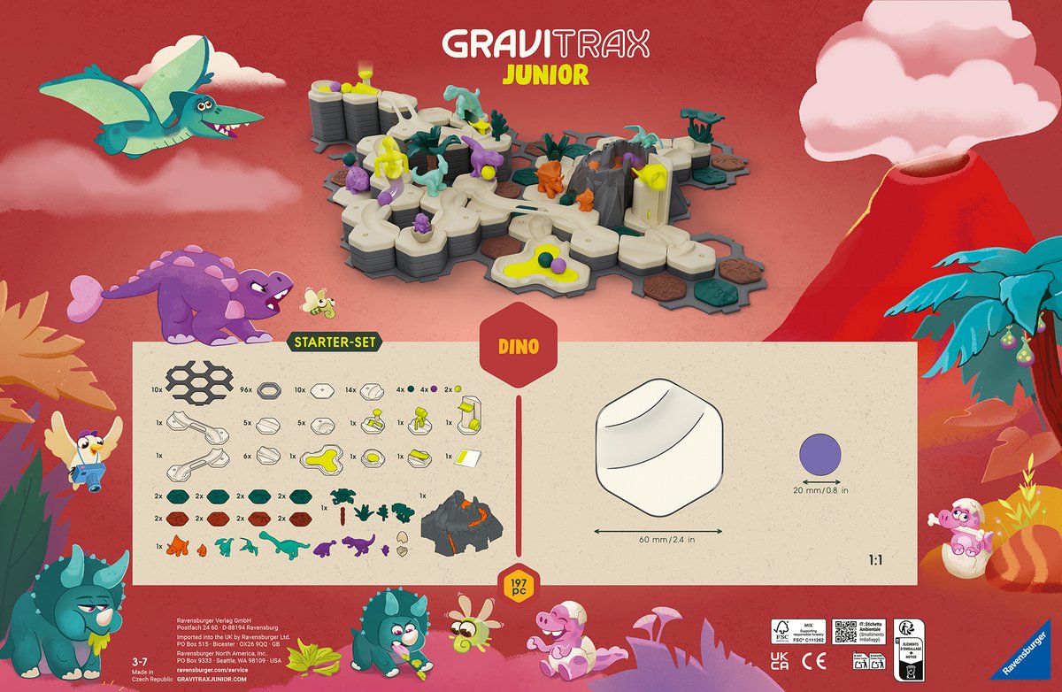 Ravensburger 24845 GraviTrax Junior - Starter-Set XXL Dino
