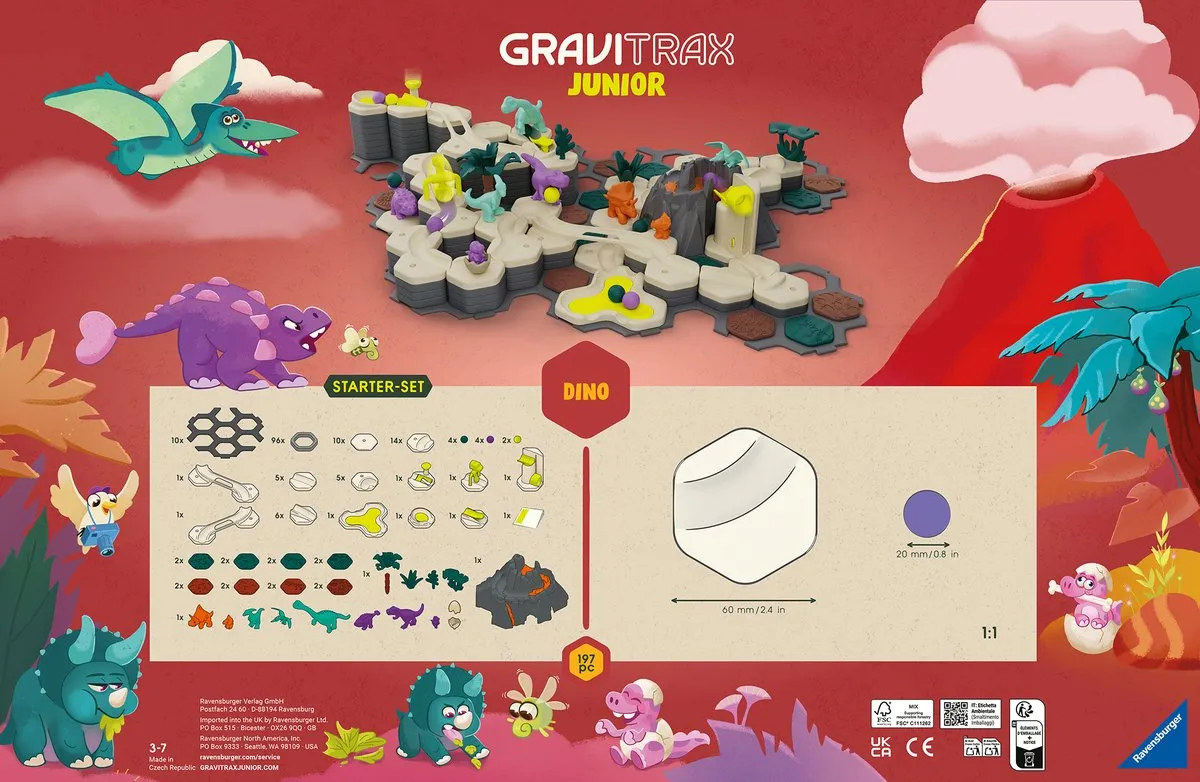 Ravensburger GraviTrax Junior XXL Dino Starter-Set - 197 Delen - Meerkleurig