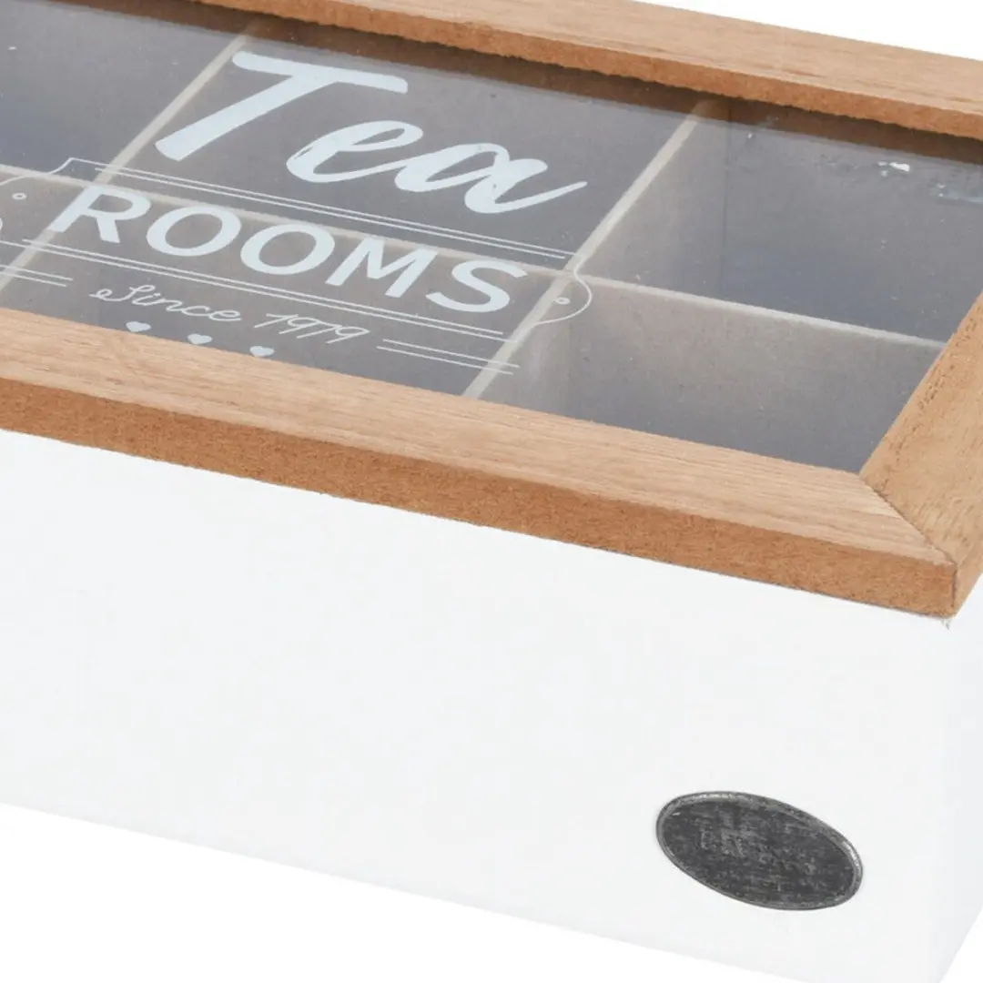 Excellent Houseware Theedoos 6-vaks - Hout - Wit