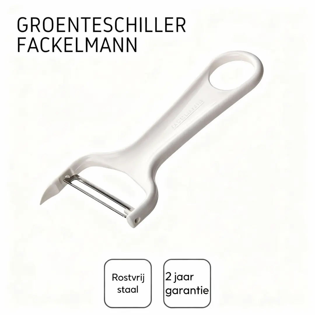 Fackelmann Groenteschiller 14cm - Wit/Zwart
