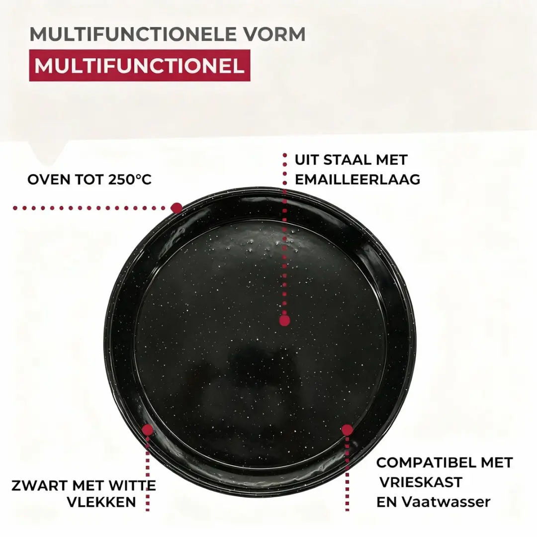 Fackelmann Geglazuurde Tulbandvorm 26cm - Zwart