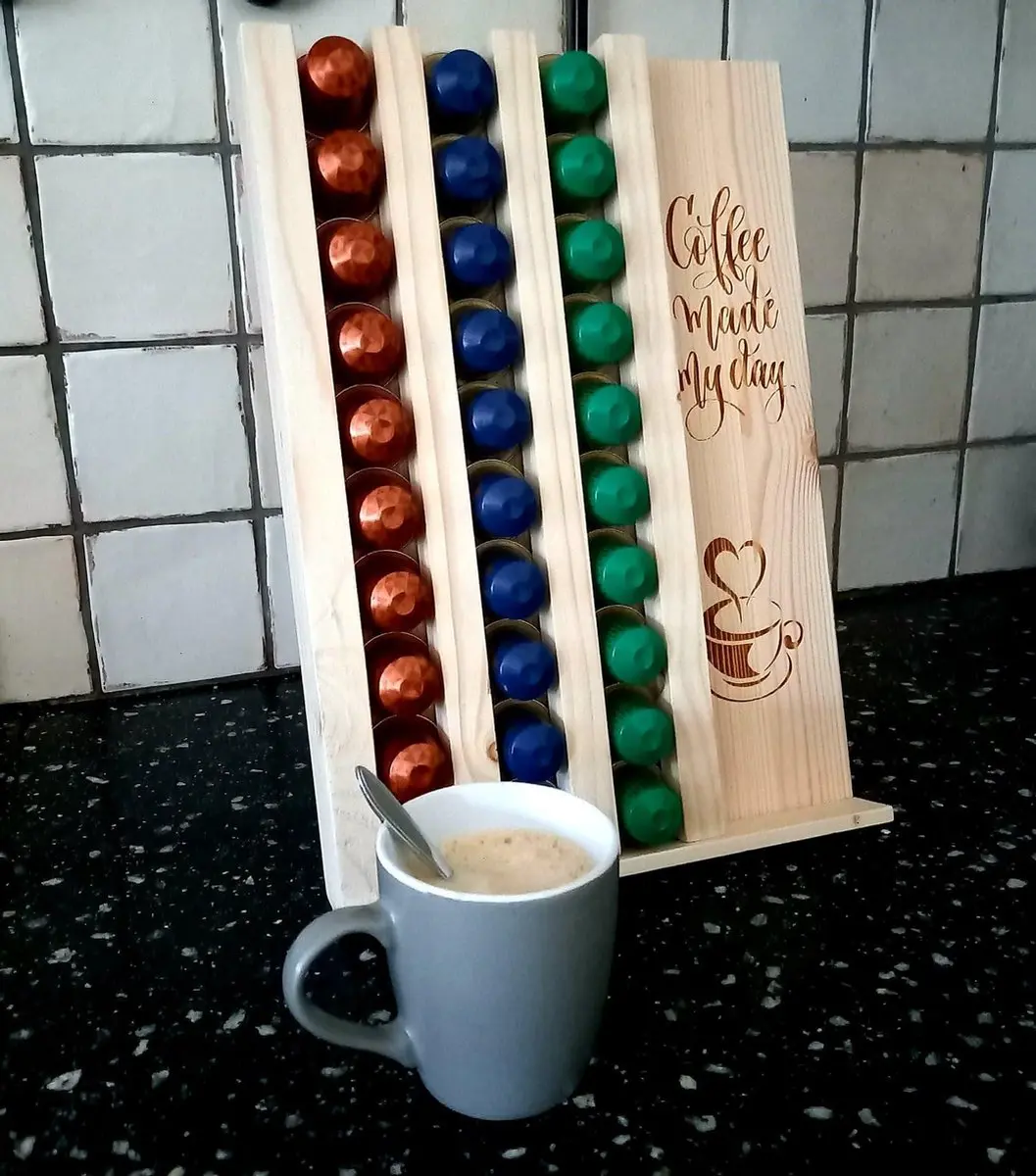 Nespresso Koffiecupshouder Luxe Vurenhout - 30 Stuks