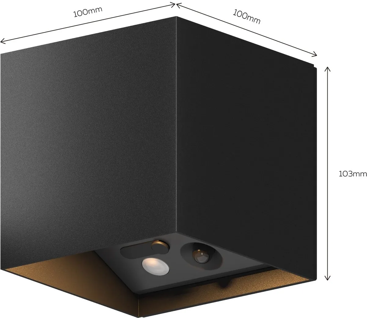 Calex Oplaadbare Wandlamp Kubus - 2 Stuks - Zwart - afbeelding 6 van 6