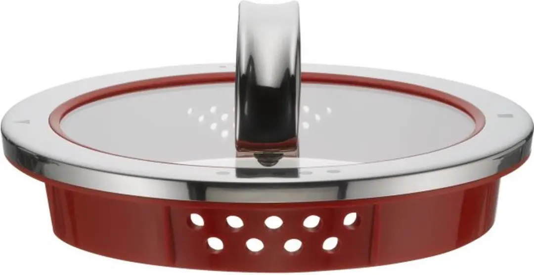 WMF Function 4 Glasdeksel 16cm - Rood/Roestvrijstaal - afbeelding 3 van 5