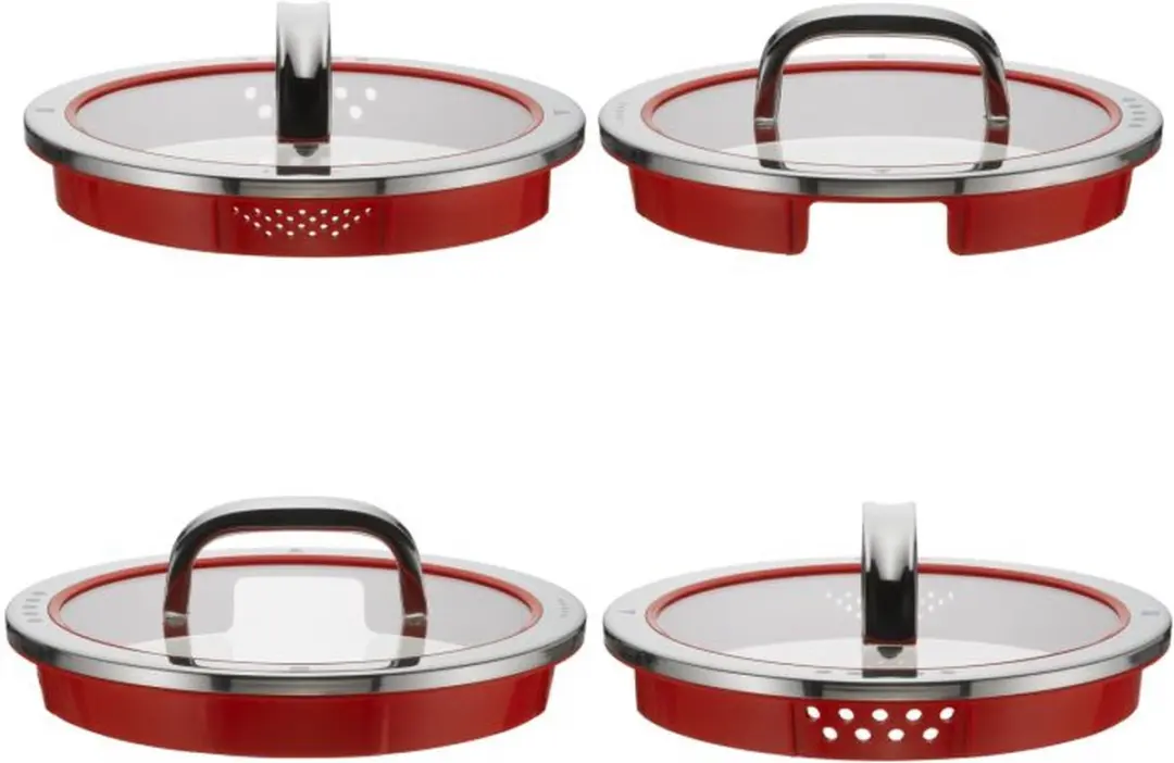 WMF Function 4 Glasdeksel 16cm - Rood/Roestvrijstaal - afbeelding 2 van 5