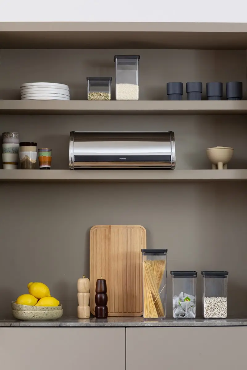 Brabantia Broodtrommel Schuifdeksel 16L Brilliant Steel