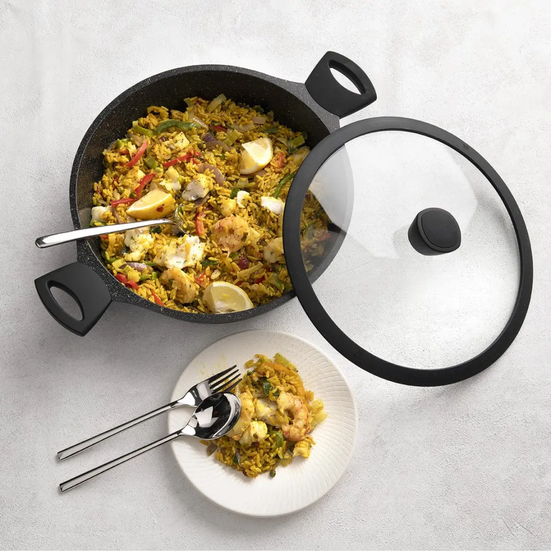 Sola Fair Cooking Hapjespan 28cm - Zwart/Wit