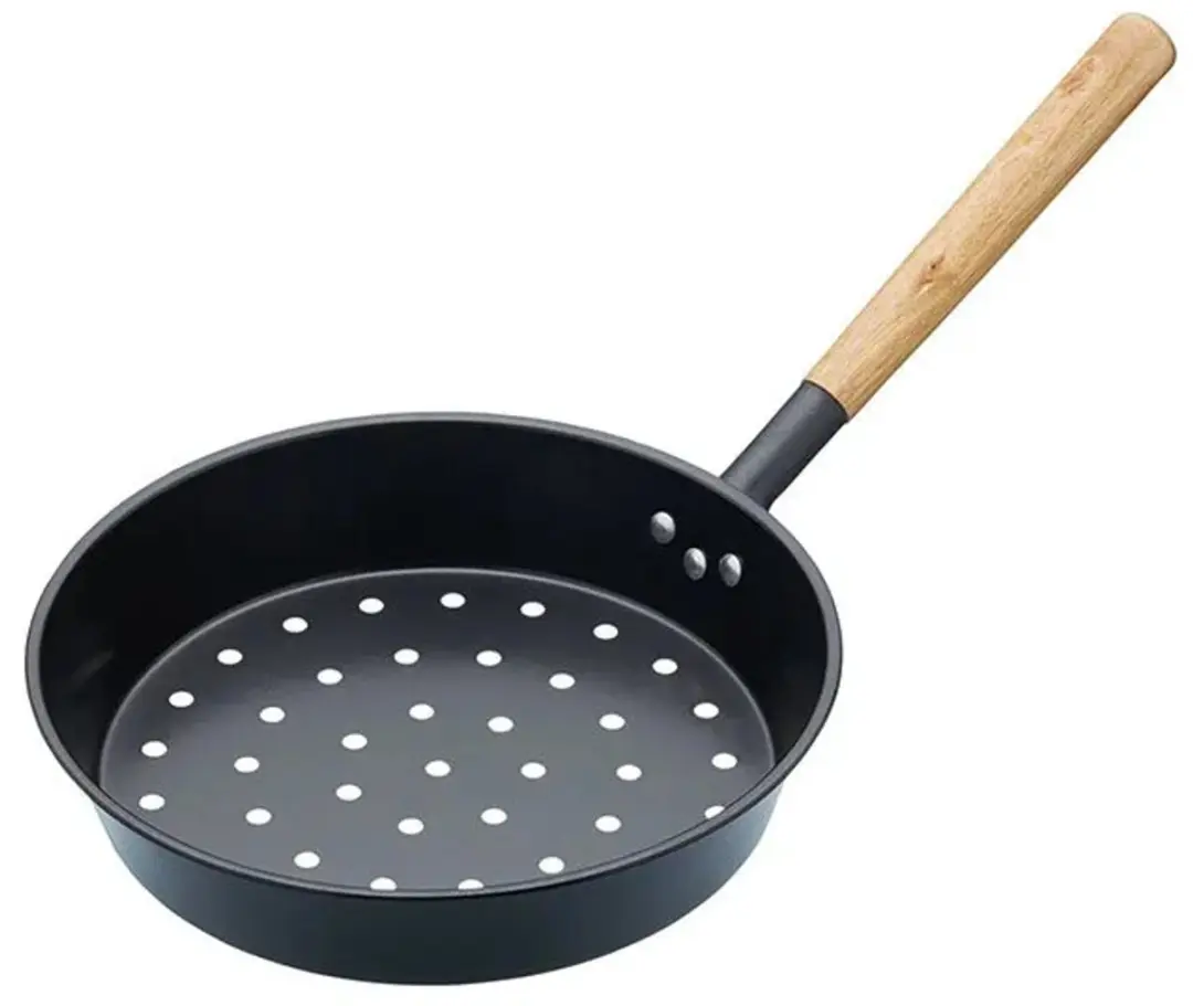 KitchenCraft Chestnut Roaster 27cm - Koolstofstaal - Zwart
