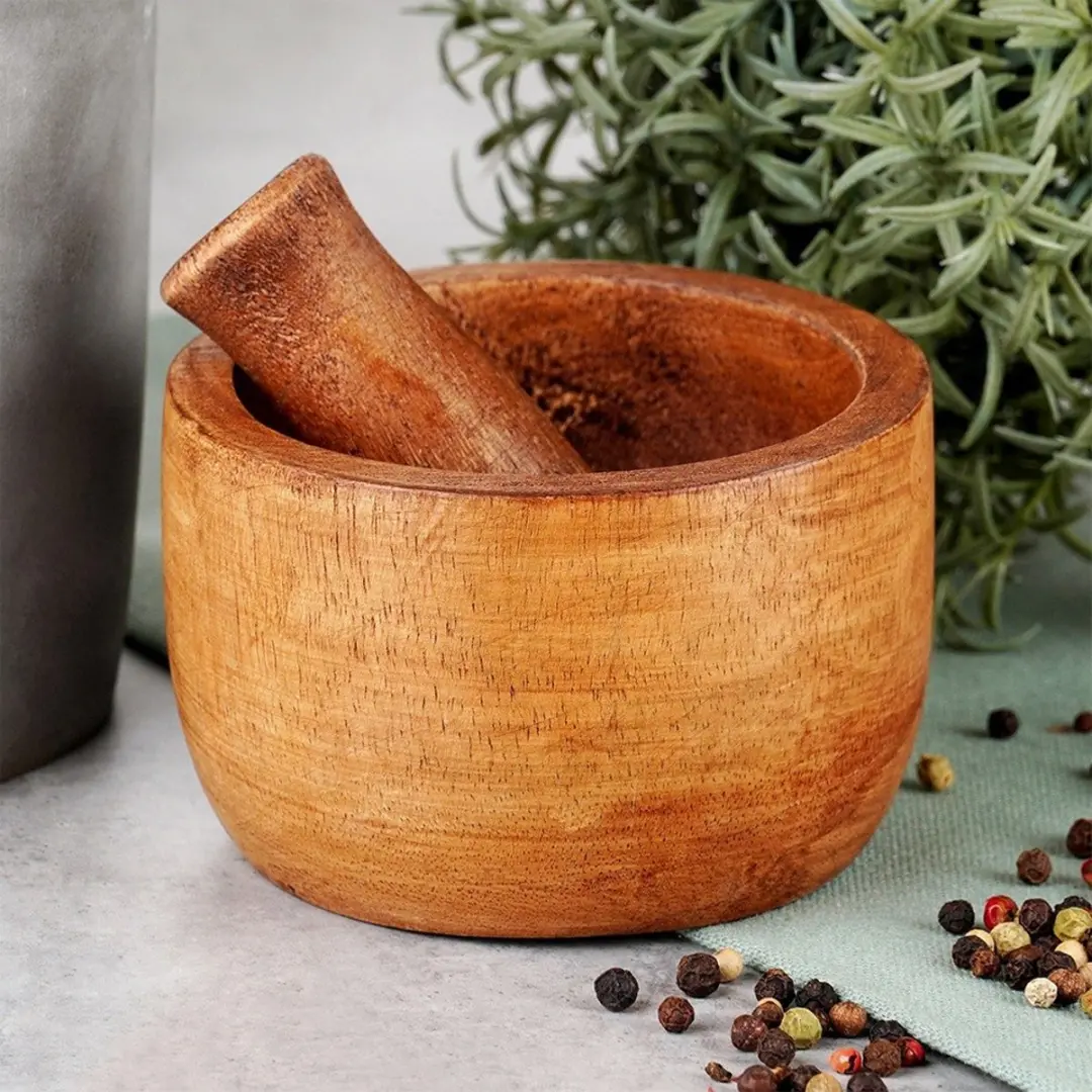 Excellent Houseware Vijzel en Mortel Manghout 10cm - 2 Stuks