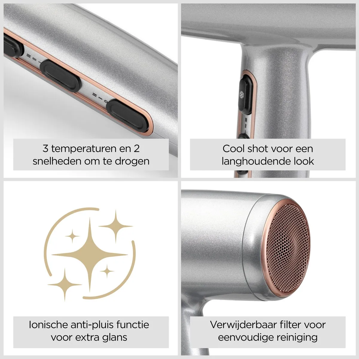 BaByliss Cosmos D580DE Haardroger - 2100W - Cosmic Grey