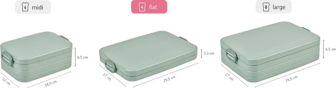 Mepal Lunchbox Flat Broodtrommel 25.5cm - 4 Boterhammen - Nordic Sage