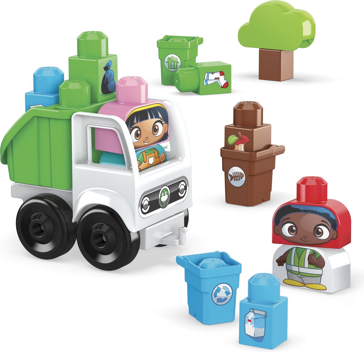 MEGA Bloks Green Town Sort & Recycle Squad - 18 grote bouwstenen