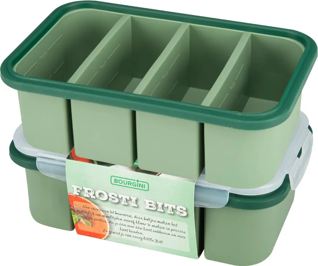Bourgini Frosti Bits Siliconen Meal Prep Bakjes - 2 Stuks (4x300ml)