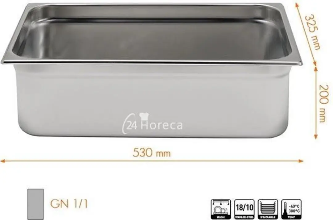 HENDI Gastronormbak 28L - 200mm RVS - afbeelding 6 van 6