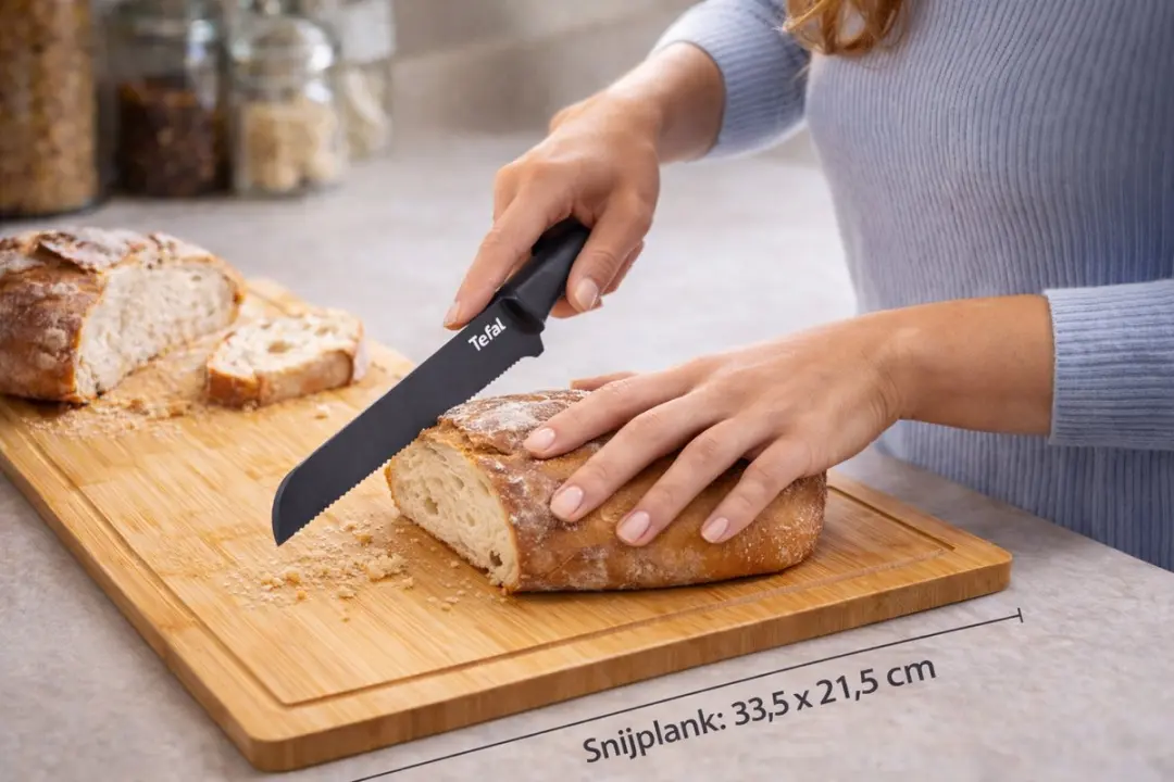 Tefal Broodmes 20,5cm + Bamboe Snijplank 33,5x21,5cm - 2-delig