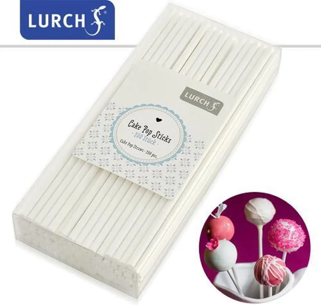 Lurch Cakepop Stokjes 100 Stuks - 10cm - Wit