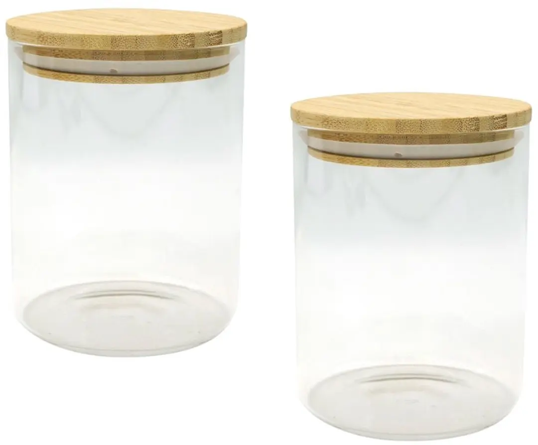 Fackelmann Bewaarbakken Glas Bamboe 0,9L