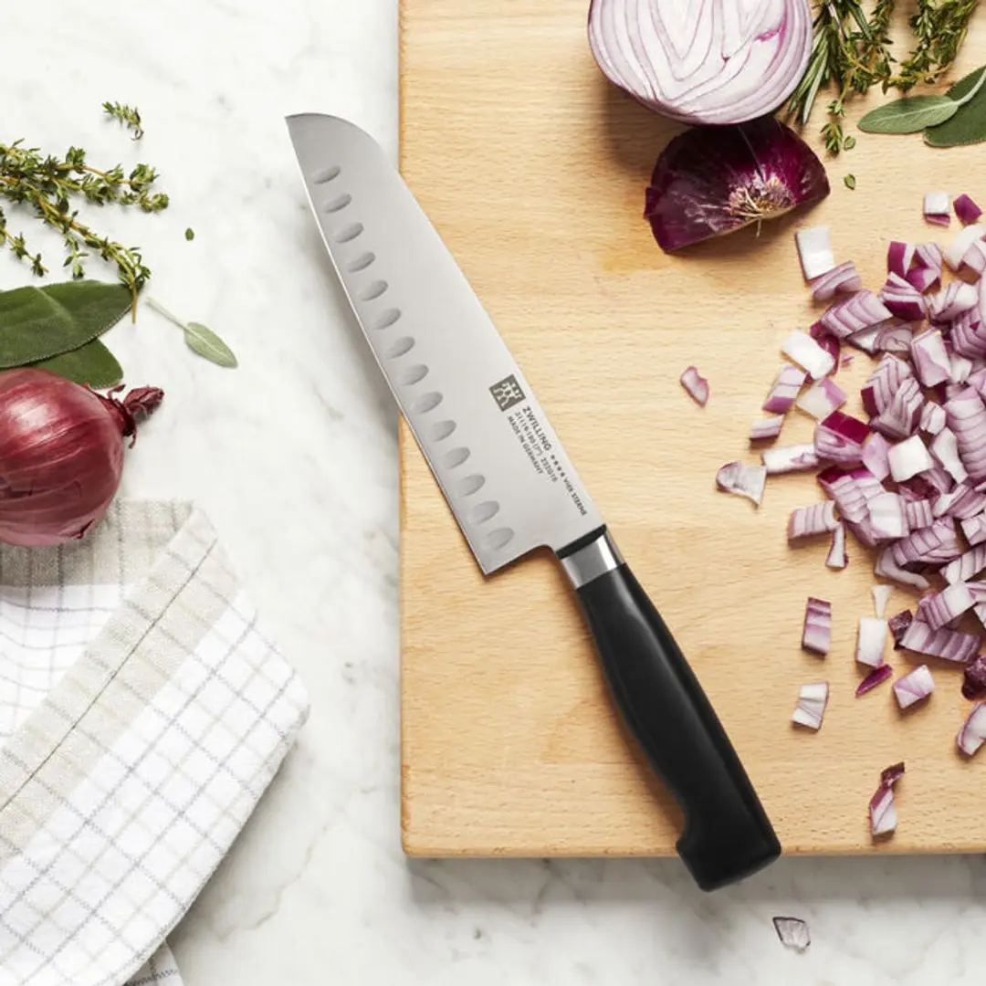 Zwilling 4 Star Santoku-mes 180mm - Zwart