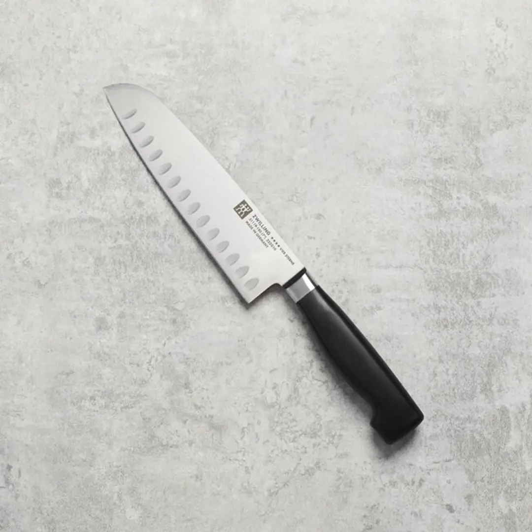 Zwilling 4 Star Santoku-mes 180mm - Zwart - afbeelding 6 van 6