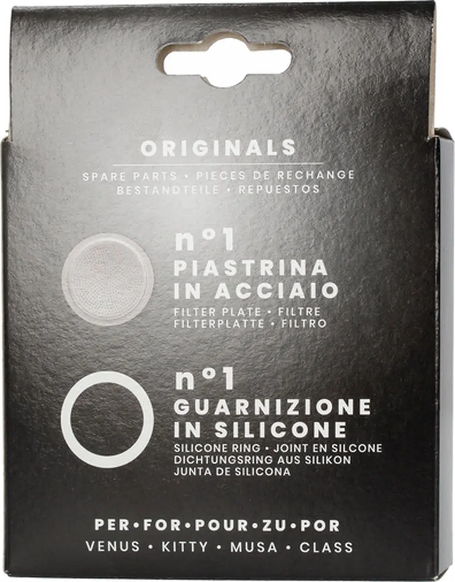 Bialetti Filterplaatje + Siliconen Ring 7.7cm - Zilver