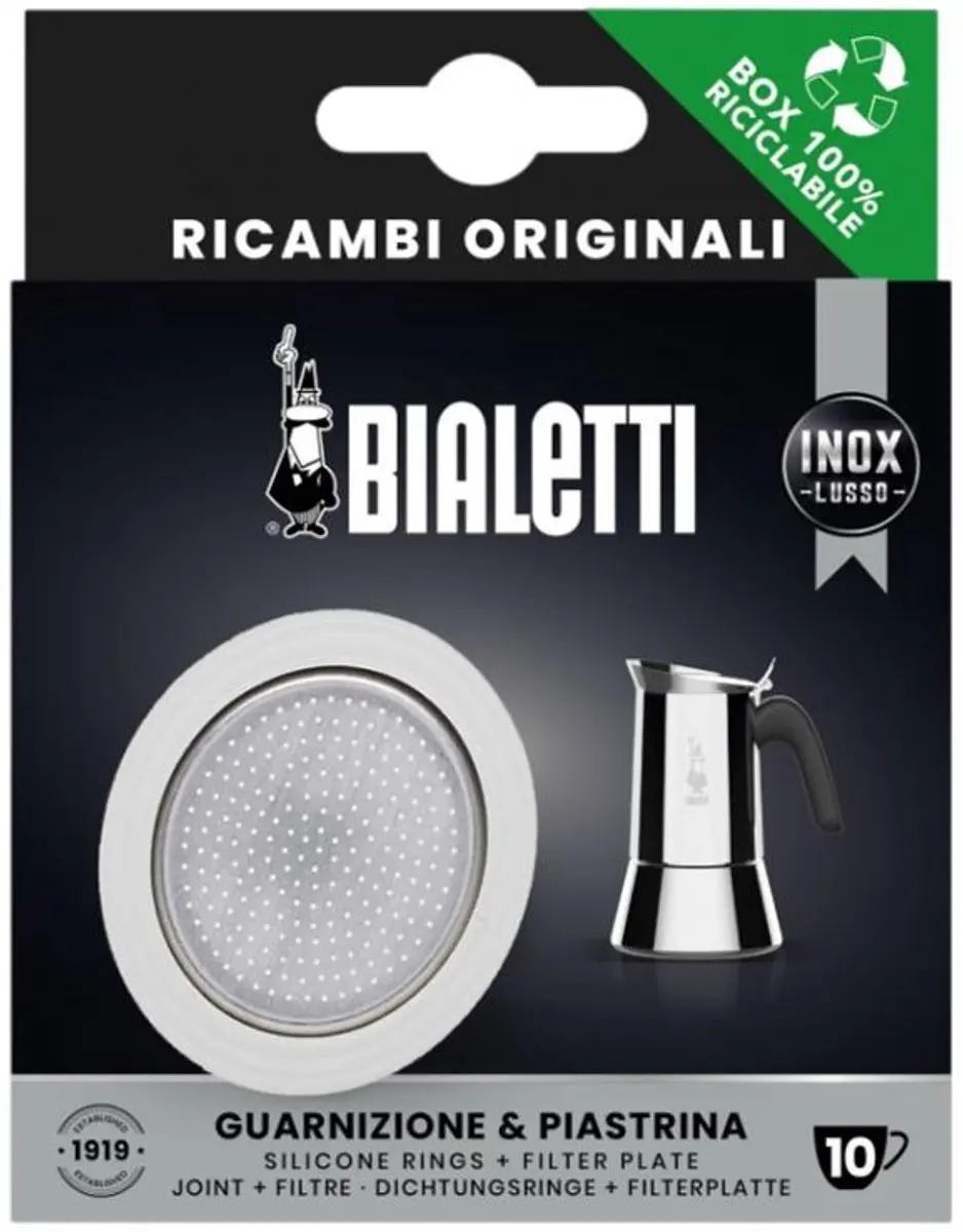 Bialetti Filterplaatje + Siliconen Ring 7.7cm - Zilver