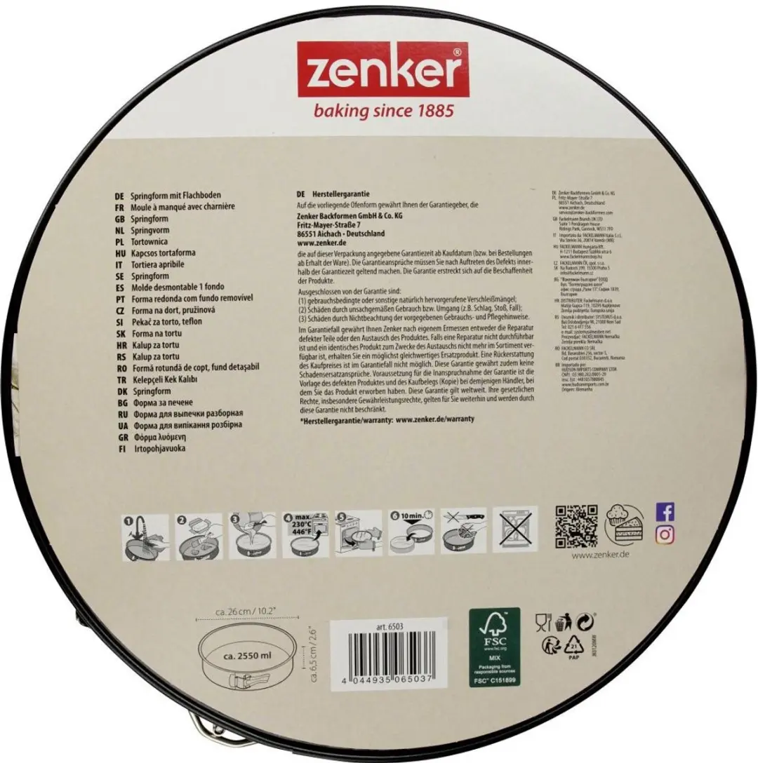 Zenker Springvorm 26cm - Zwart