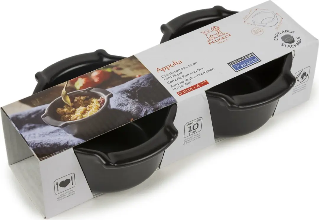 Peugeot Appolia Set Ovenschalen 0,20L - 2 Stuks - Satijnzwart - afbeelding 6 van 6