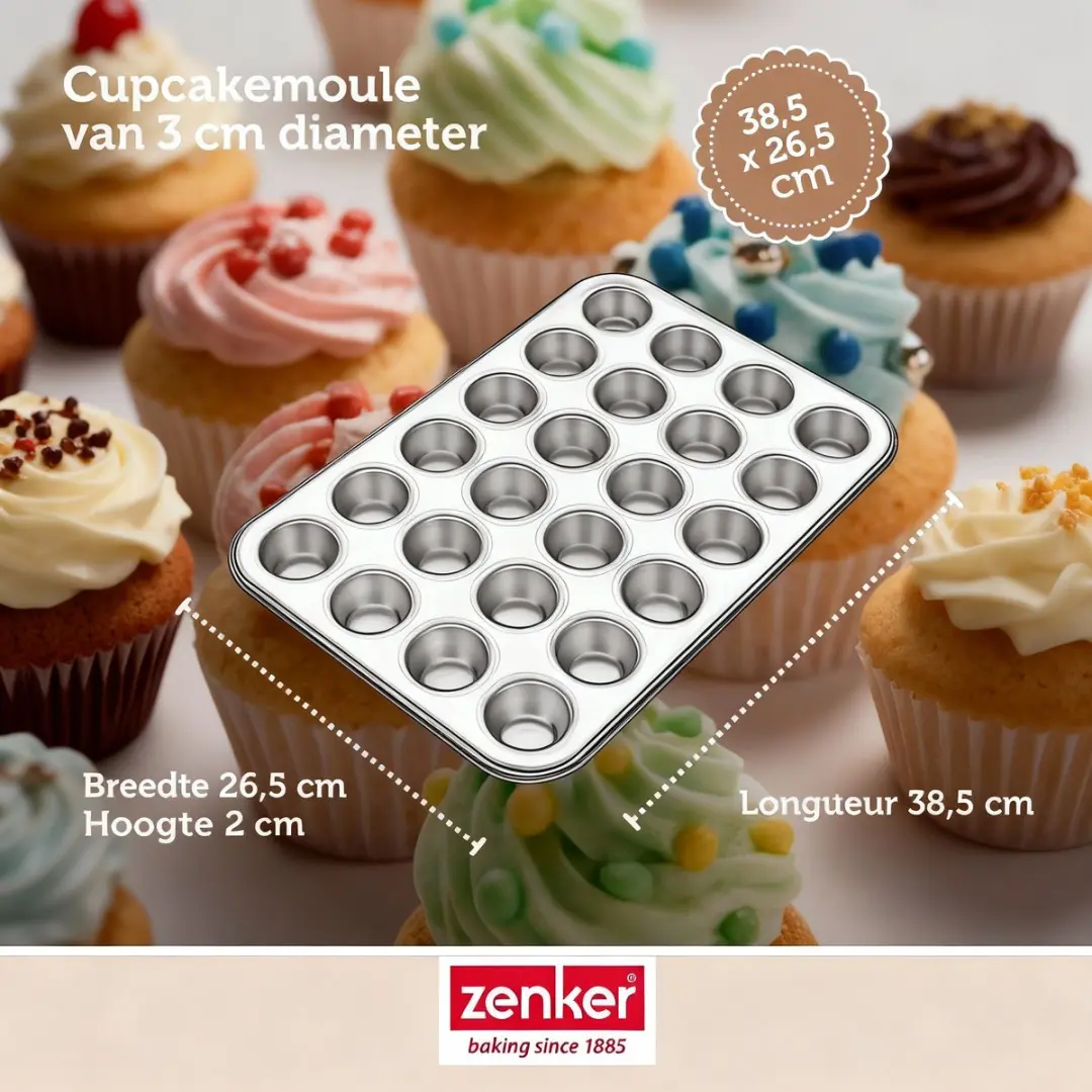 Zenker Bakkersset Muffinvorm 24 Holtes 38x26cm - Zwart