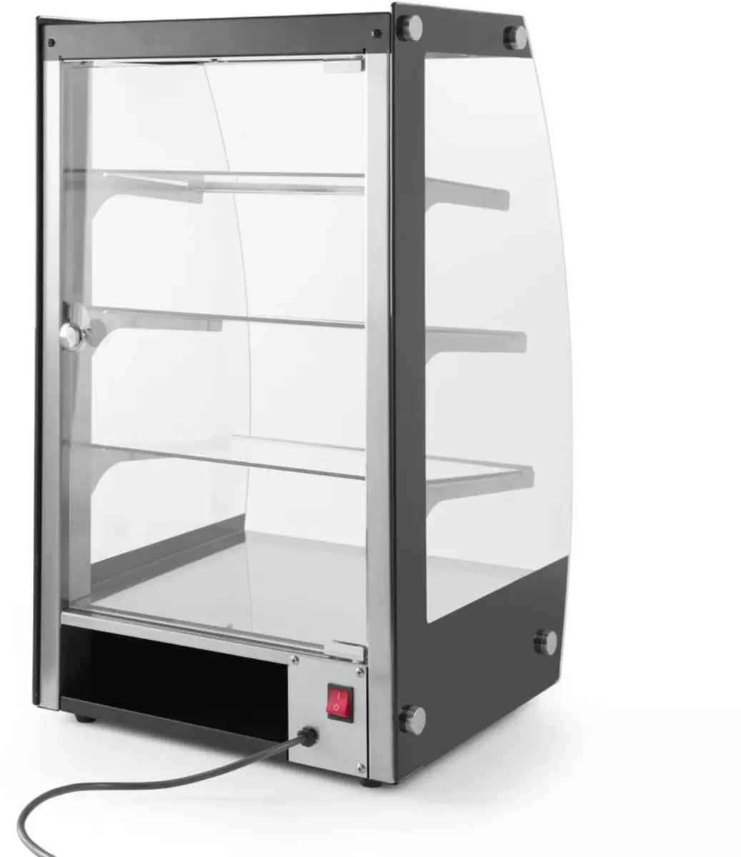 Hendi Open Toonbankvitrine 75L - Zwart