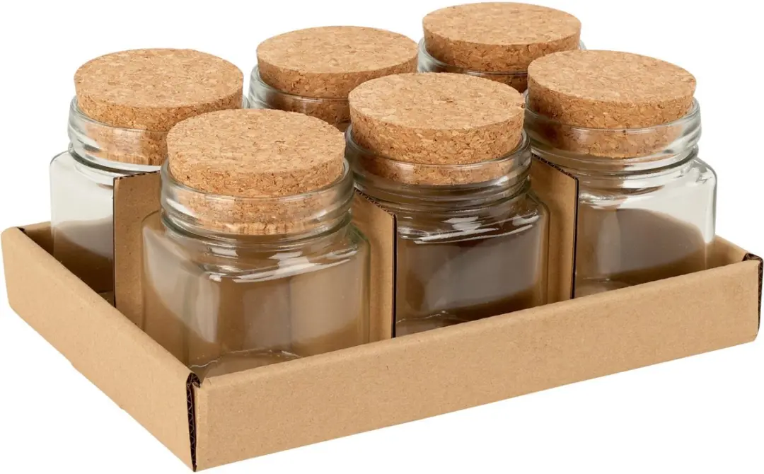 Excellent Houseware Kruidenpotjes 6x - 160ml - Transparant