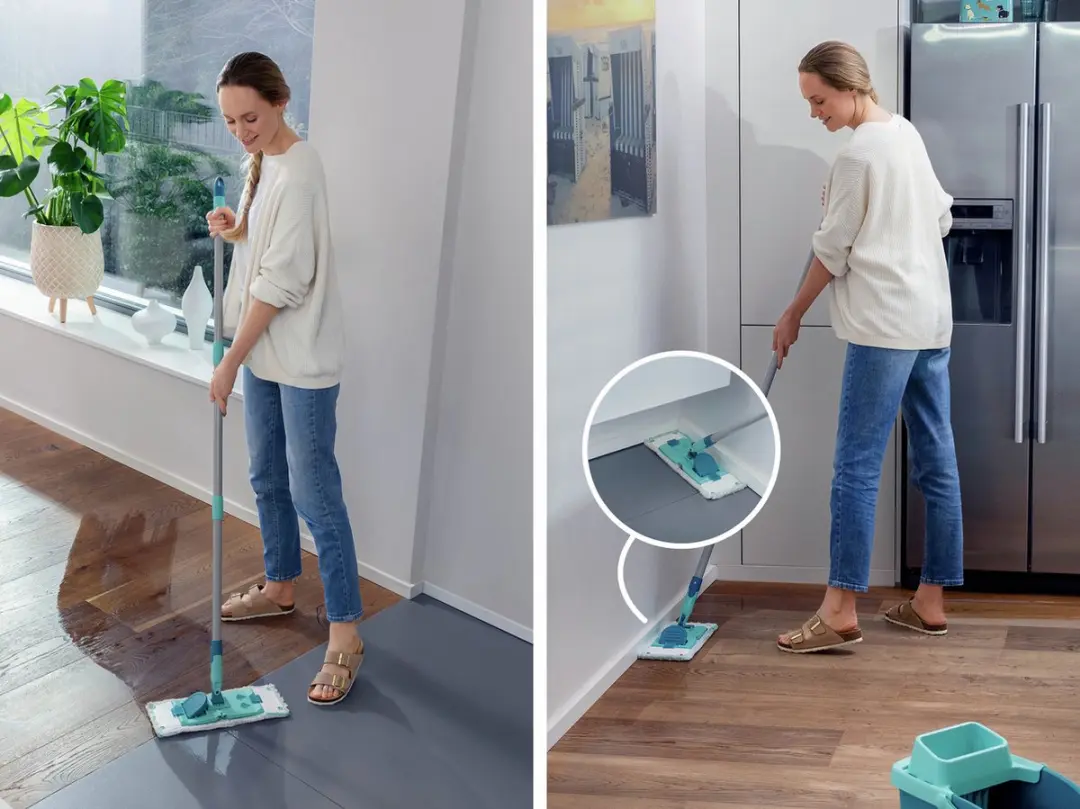 Leifheit Powerclean Vloerwisser 55515 - 33cm - Compleet Systeem - Blauw/Zilver