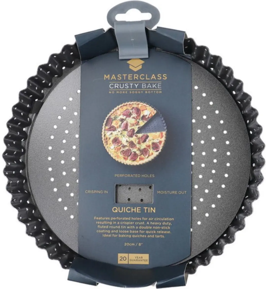 MasterClass Crusty Bake Quichevorm 20cm - Geribbeld - Zwart