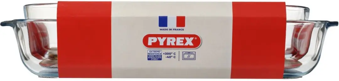 PYREX Ovenschalen Set 2-delig - Ovaal & Rechthoek met Grepen - Transparant