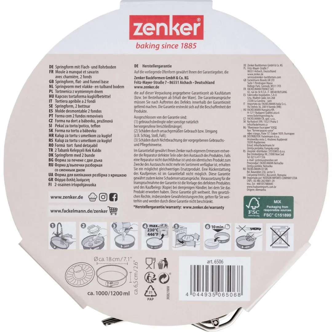 Zenker Springvorm 18cm Savarinbodem - Zwart - afbeelding 6 van 6