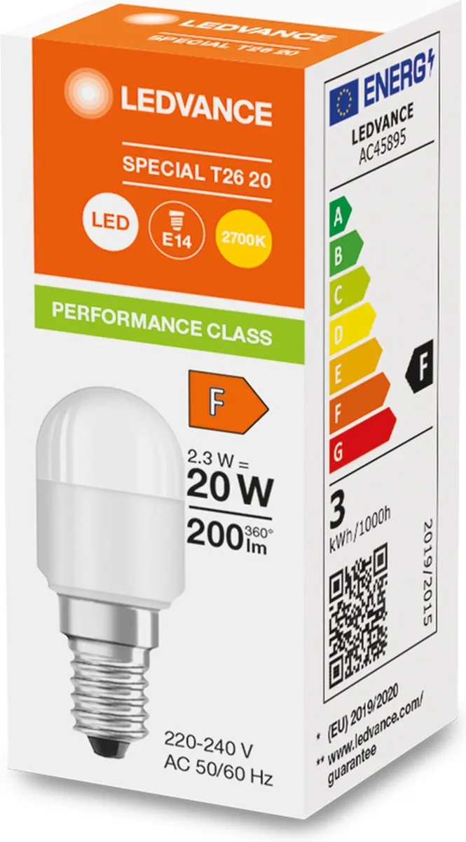 LEDVANCE Special T26 E14 2.3W 200lm Warm Wit - Mat Glas